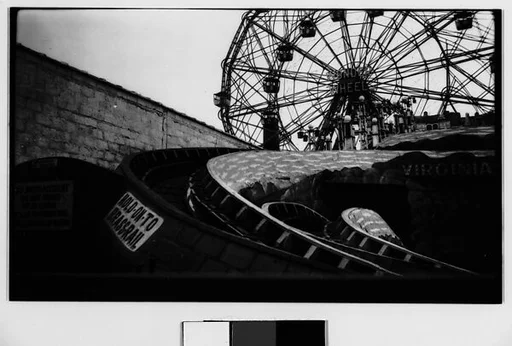 ["Wonder Wheel" and "Virginia Reel" Rides, Coney Island, New York]