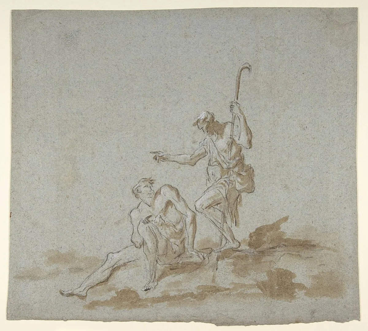 A Shepherd Addressing a Seated Male Nude — Alessandro Magnasco