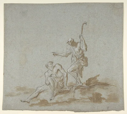 A Shepherd Addressing a Seated Male Nude