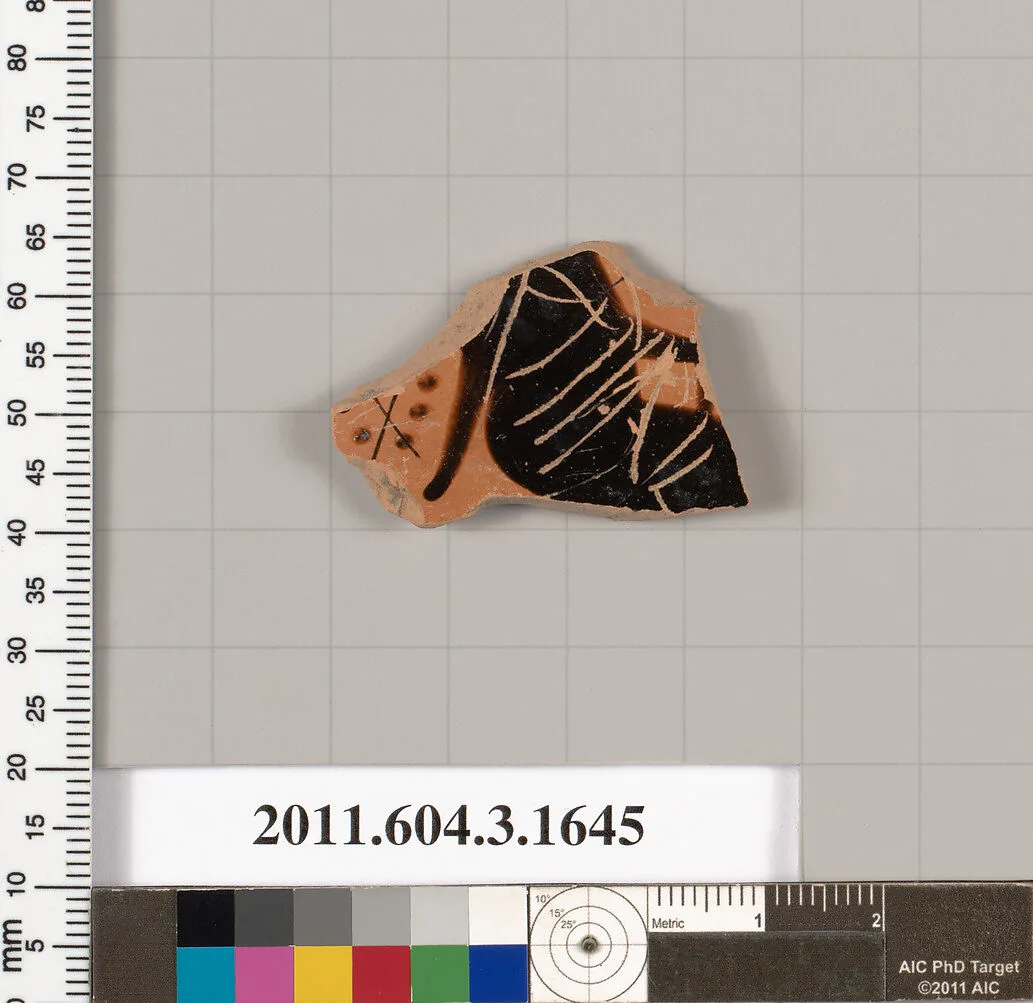 Terracotta fragment of a kylix: Band cup (drinking cup) — Unknown