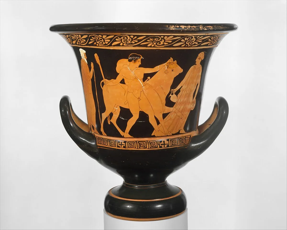 Terracotta calyx-krater (bowl for mixing wine and water) — Group of Polygnotos