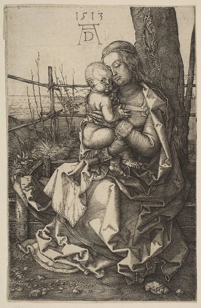 Virgin and Child Seated by a Tree — Albrecht Dürer