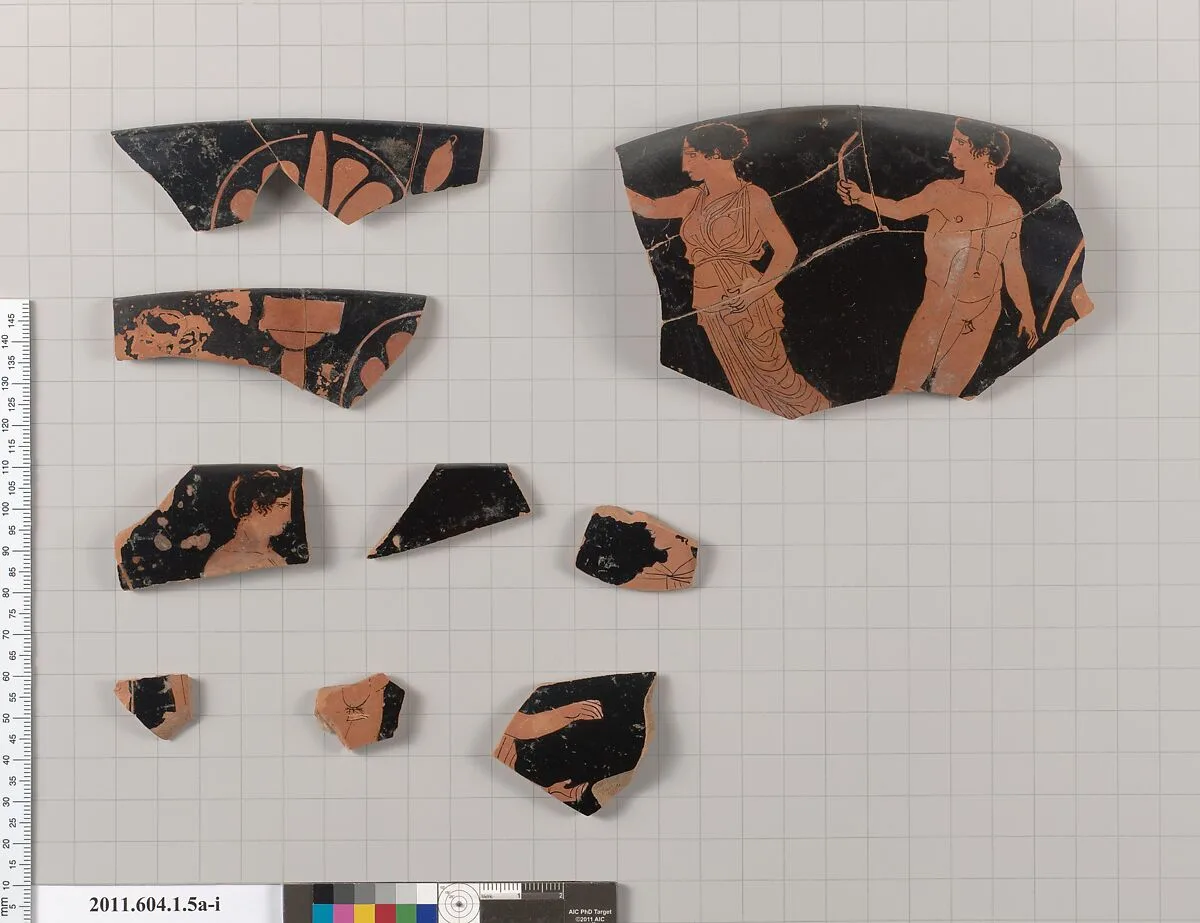 Terracotta fragments of a kylix (drinking cup) — Unknown