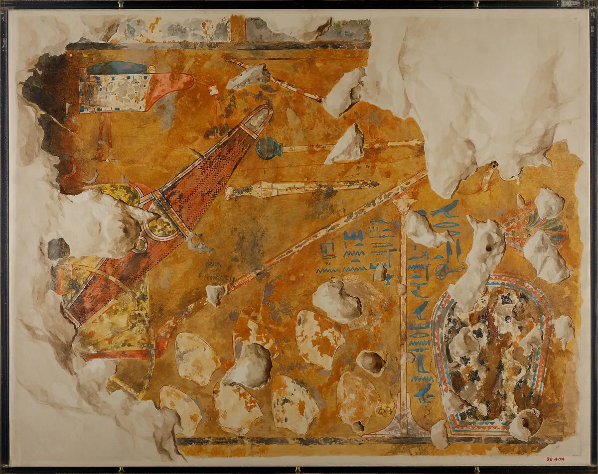 Chariot and Weapons, Tomb of Qenamun — Nina de Garis Davies|Norman de Garis Davies