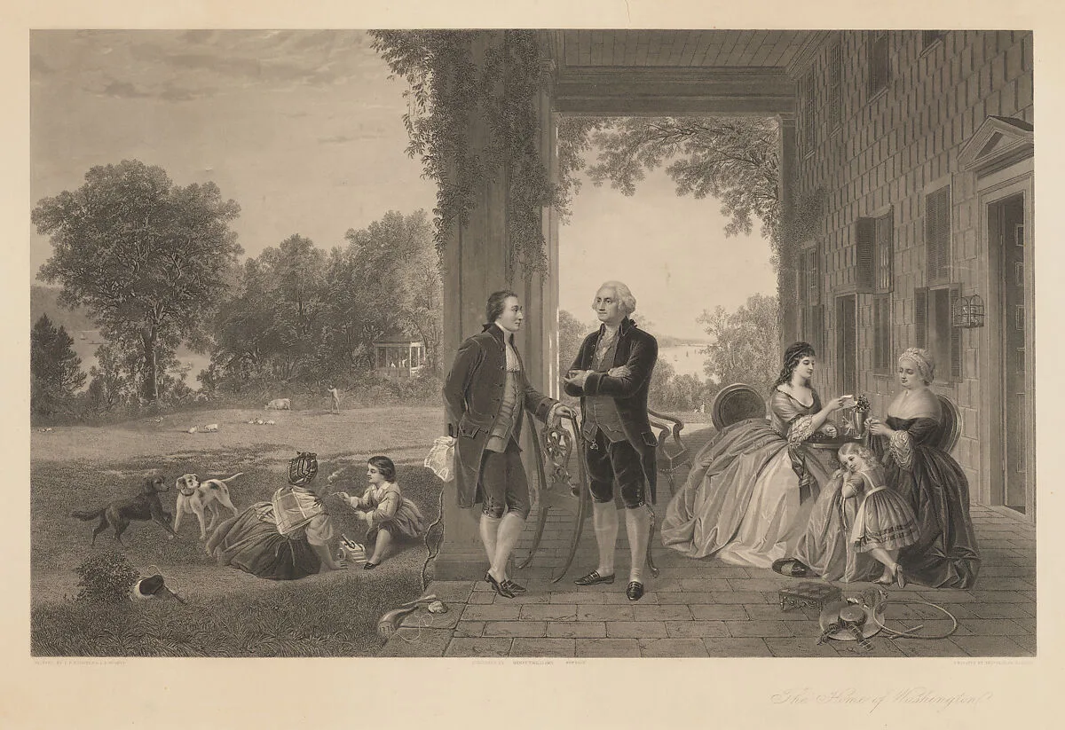 The Home of Washington — Thomas Oldham Barlow|Martha Washington|Louis Remy Mignot|George Washington Parke Custis|Thomas Pritchard Rossiter|John McClure|Eleanor Parke Custis|Marquis de Lafayette|George Washington