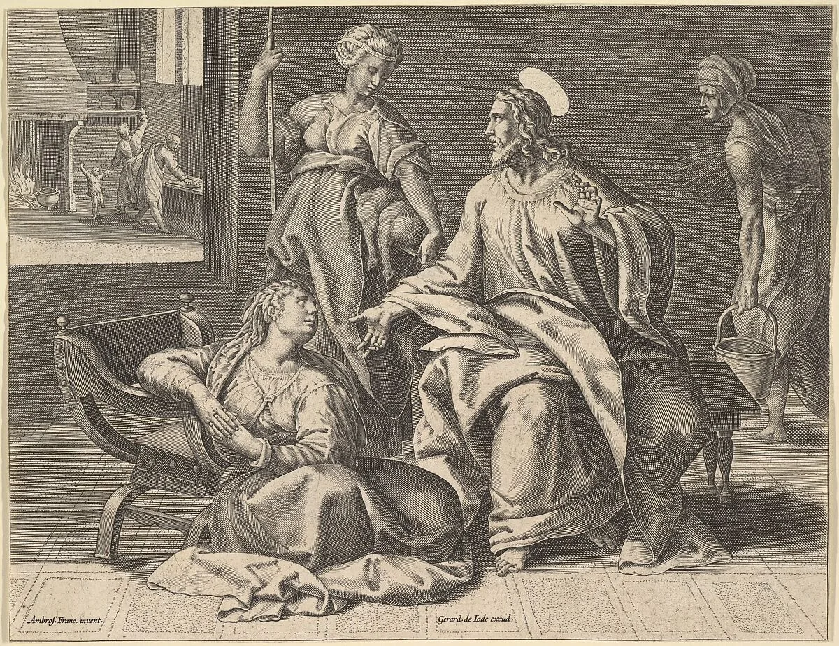 Christ in the House of Mary — Gerard de Jode|Ambrosius Francken I|Gerard de Jode