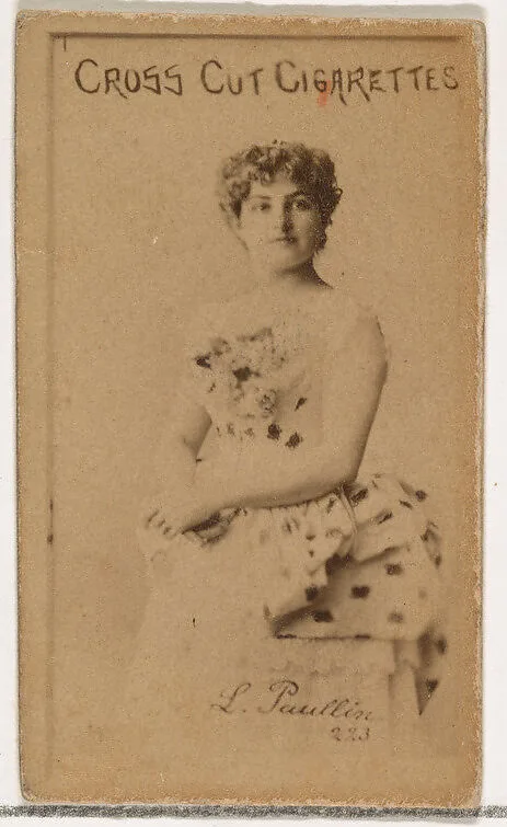 Card Number 223, L. Paullin, from the Actors and Actresses series (N145-1) issued by Duke Sons & Co. to promote Cross Cut Cigarettes — W. Duke, Sons & Co.