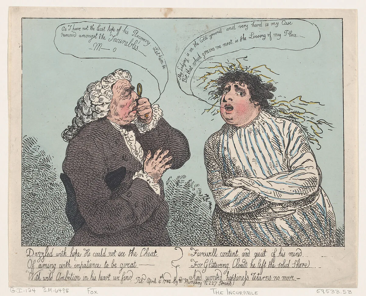 The Incurable — Thomas Rowlandson|William Humphrey|Dr. John Monro|Charles James Fox