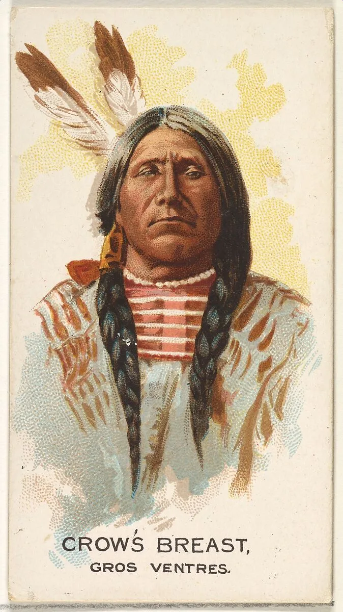 Crow's Breast, Gros Ventres, from the American Indian Chiefs series (N2) for Allen & Ginter Cigarettes Brands — Allen & Ginter