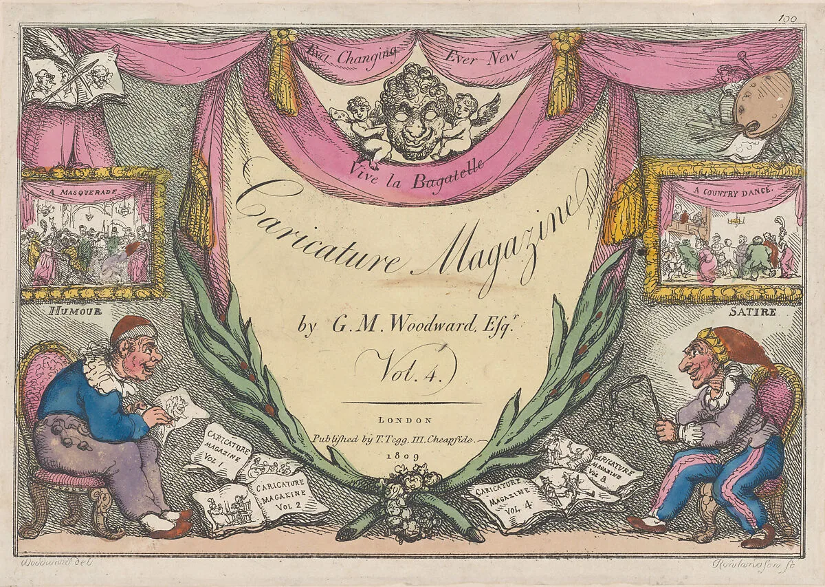 Title Page, The Caricature Magazine by G. M. Woodward, Vol. 4 — George Murgatroyd Woodward|Thomas Rowlandson|Thomas Tegg