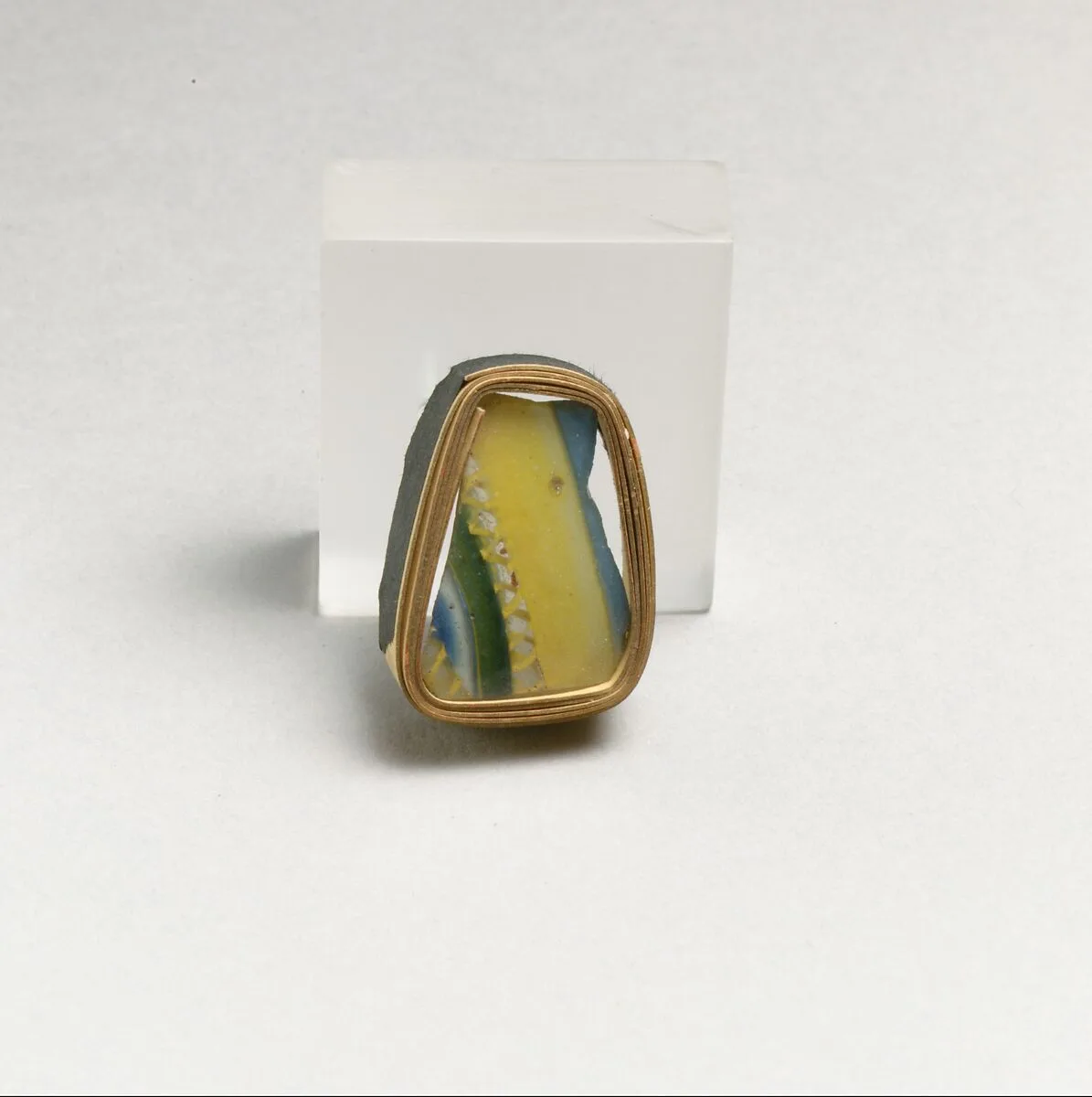 Glass striped mosaic fragment — Unknown