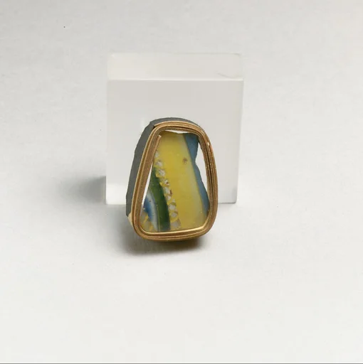 Glass striped mosaic fragment