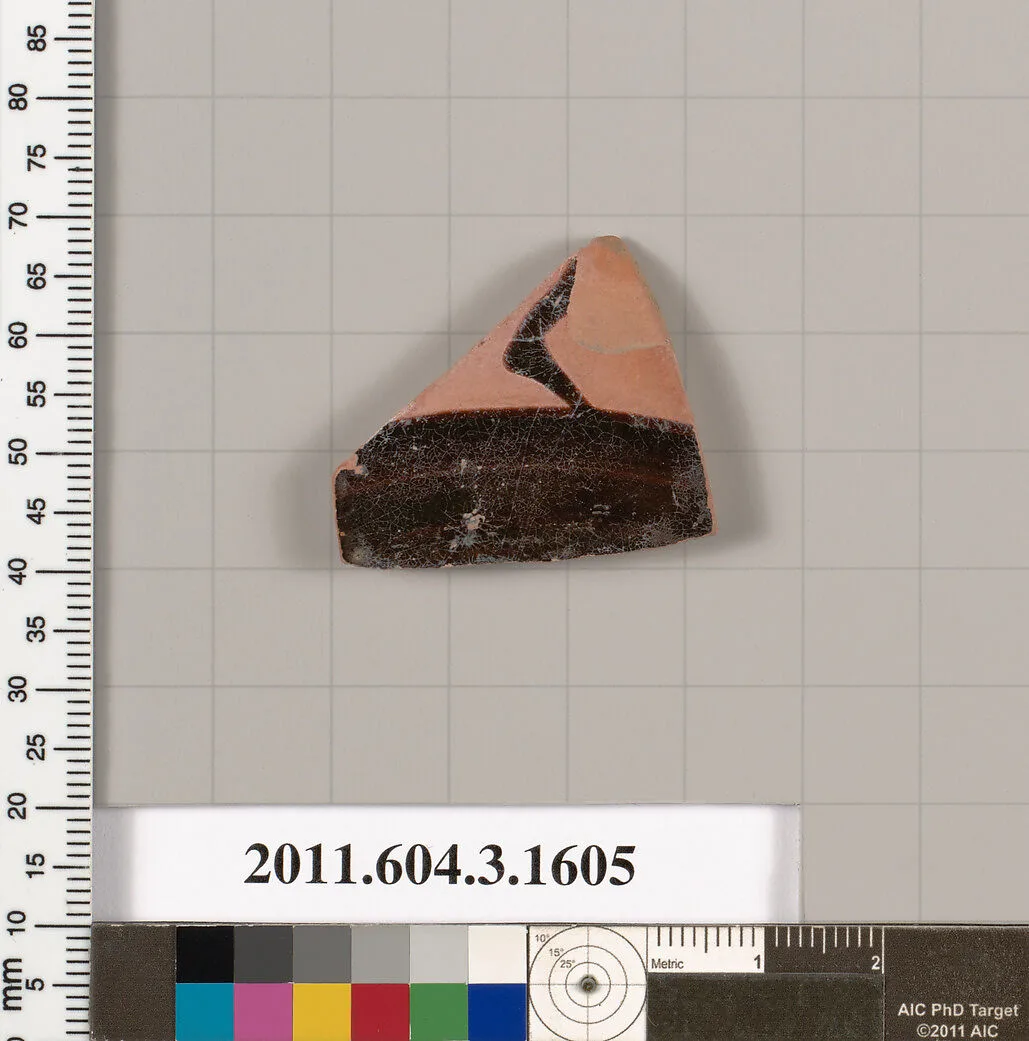 Terracotta fragment of a kylix: Band cup (drinking cup) — Unknown