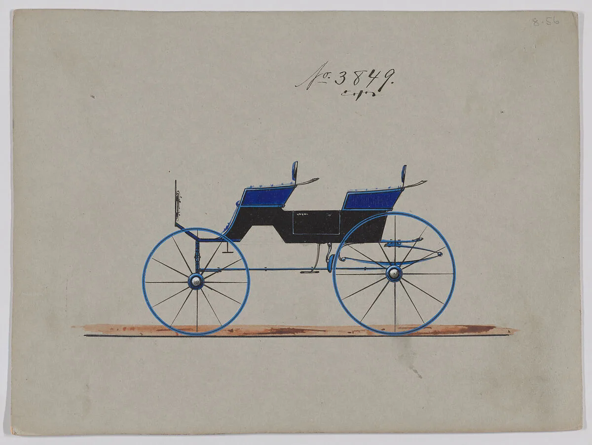 Design for 4 seat Phaeton, no top, no. 3849 — Brewster & Co.
