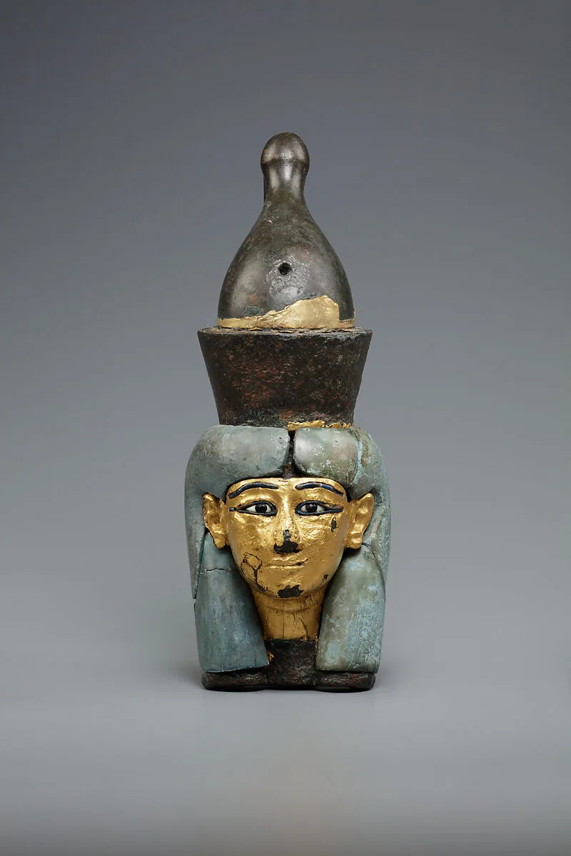 Attachment in the form of the head of a goddess wearing the double crown — Unknown