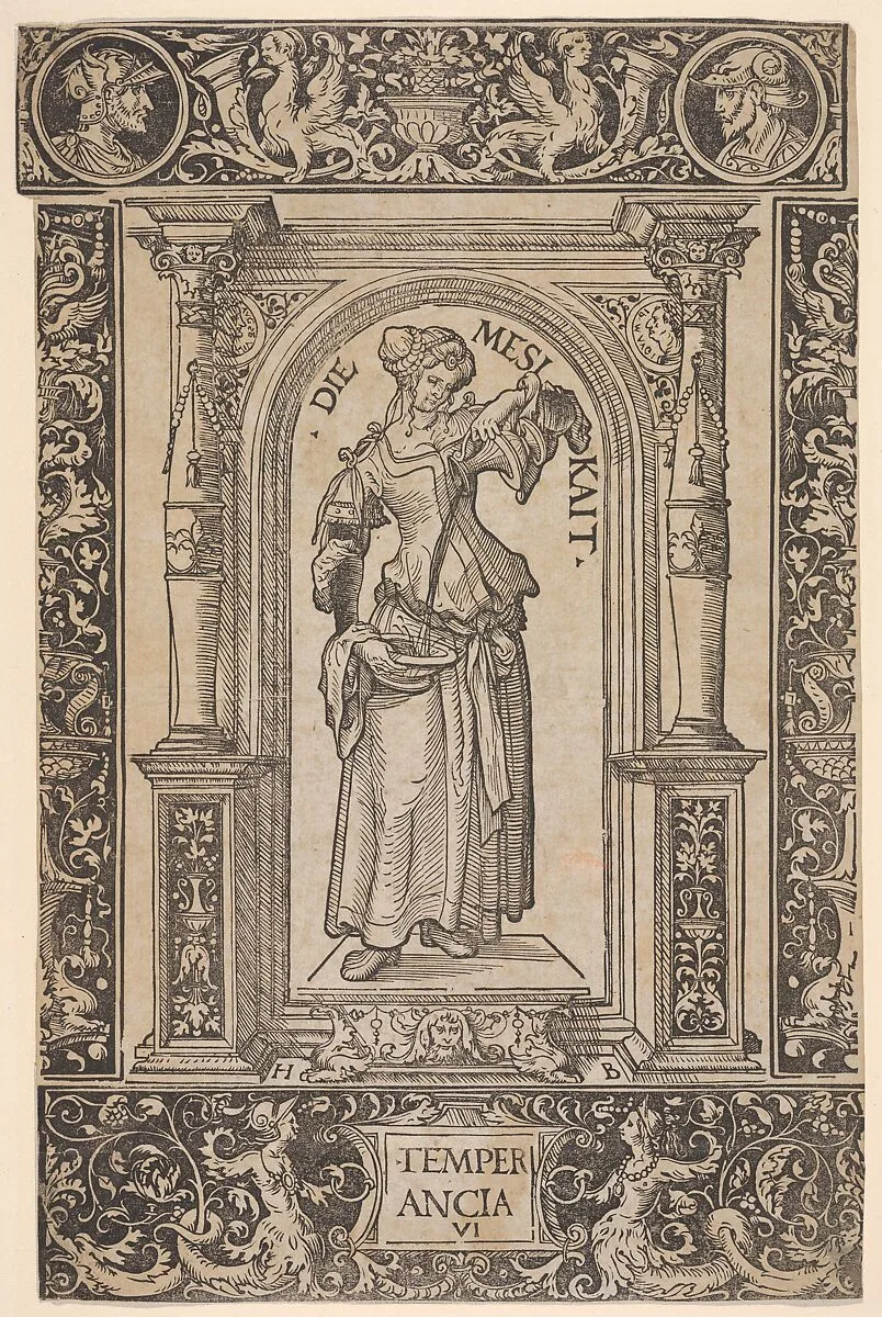 Temperance (Die Mesikait), from "The Seven Virtues" — Hans Burgkmair