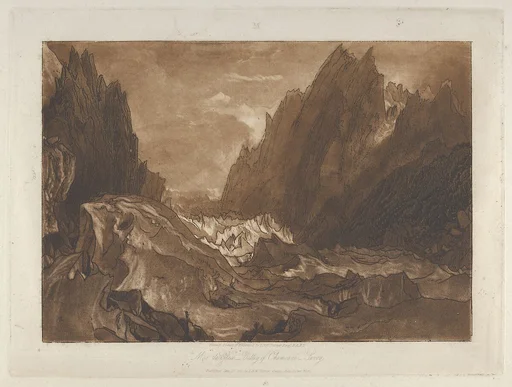 Mêr de Glace, Valley of Chamouni-Savoy (Liber Studiorum, part X, plate 50)