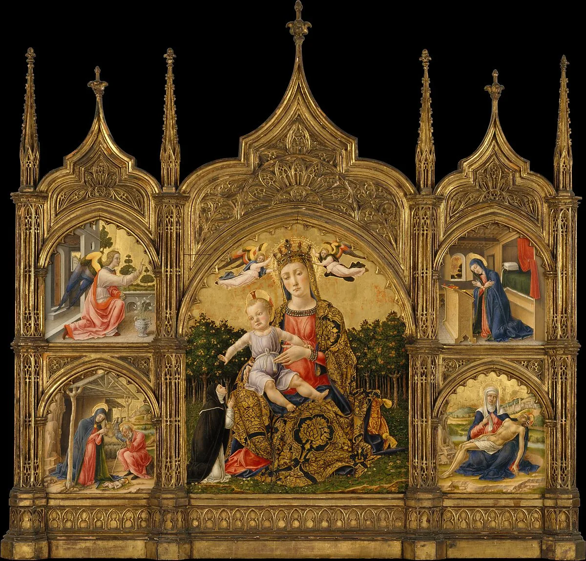 The Madonna of Humility, the Annunciation, the Nativity, and the Pietà — Bartolomeo Vivarini