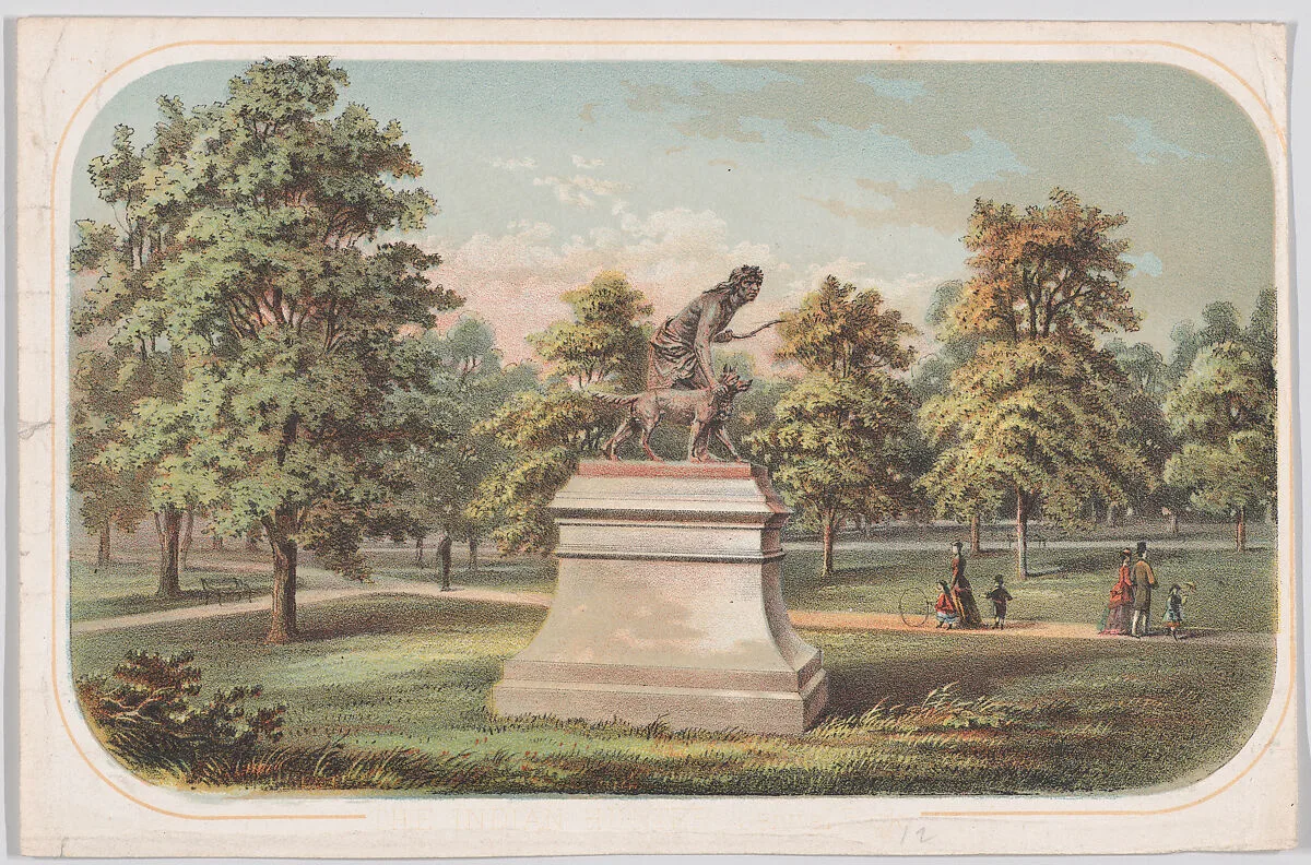 Central Park, Statue of the Indian Hunter — Anonymous, American, 19th century|John Quincy Adams Ward