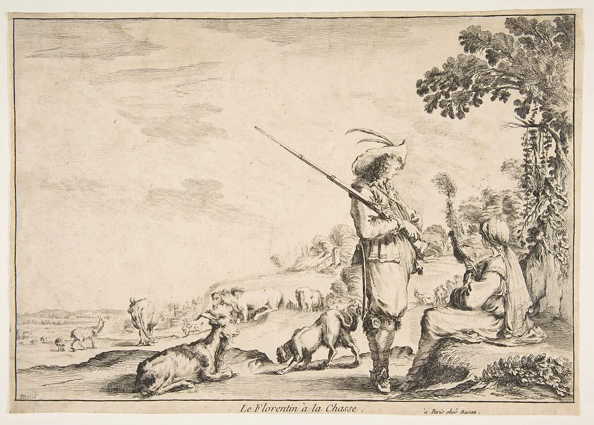 Le Florentin à la chasse — Stefano della Bella|Pierre François Basan