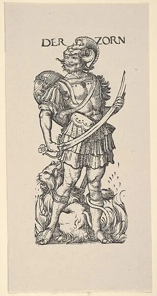 Wrath (Der Zorn), from The Seven Vices, in Holzschnitte alter Meister gedruckt von den Originalstöcken der Sammlung Derschau im besitz des Staatlichen Kupferstich-kabinetts zu Berlin — Hans Burgkmair|Max J. Friedländer|Kupferstichkabinett, Staatliche Museen zu Berlin|E. A. Seemann