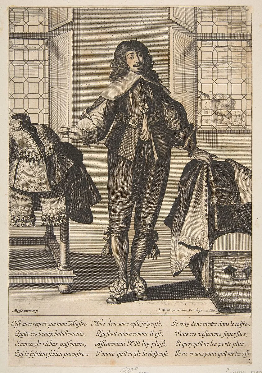 A Valet Putting Away the Luxurious Clothing of His Master — Abraham Bosse|Jean I Leblond