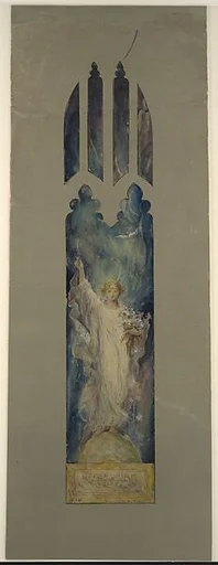 Design for window of Angel Gabriel, "Annunciation Angel [?]"