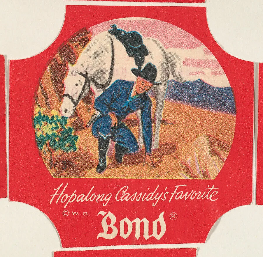No. 3, from the Hopalong Cassidy bread labels series (D290-8) issued by Bond Bread — Bond Bread|Warner Bros