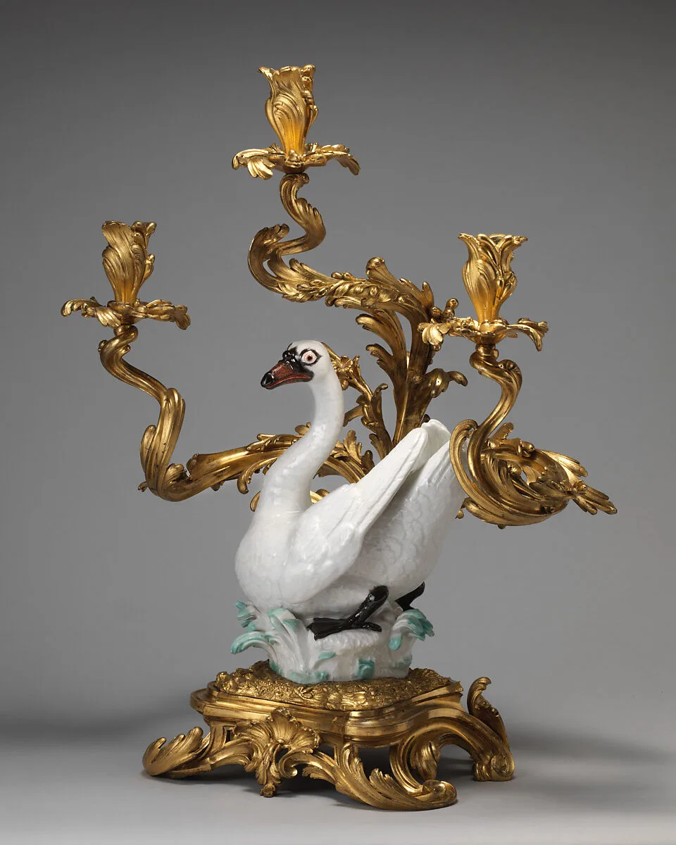 Swan candelabrum (one of a pair) — Johann Joachim Kändler|Meissen Manufactory