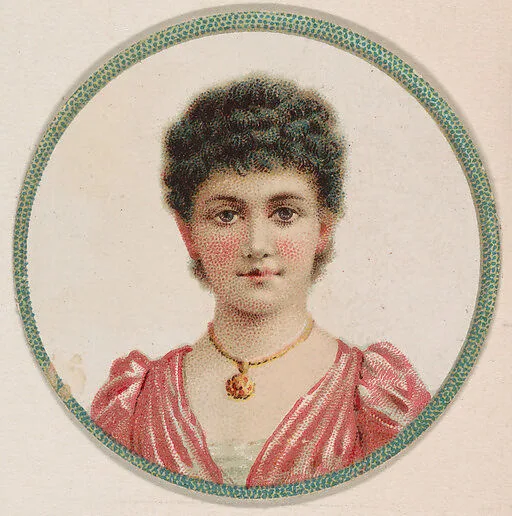 Portrait of woman, from the Novelties series (N228, Type 2) issued by Kinney Bros. — Kinney Brothers Tobacco Company