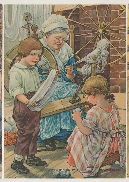 Spinning Day, insert card from the Children, Holidays, Etc. series (D23), issued by the Weber Baking Company — Weber Baking Company