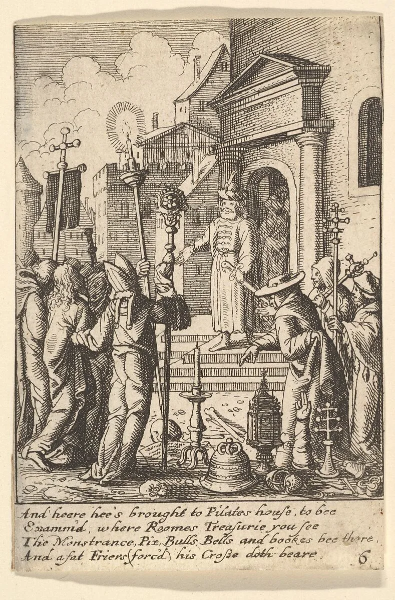 Jesus before Pilate — Wenceslaus Hollar|Hans Holbein the Younger