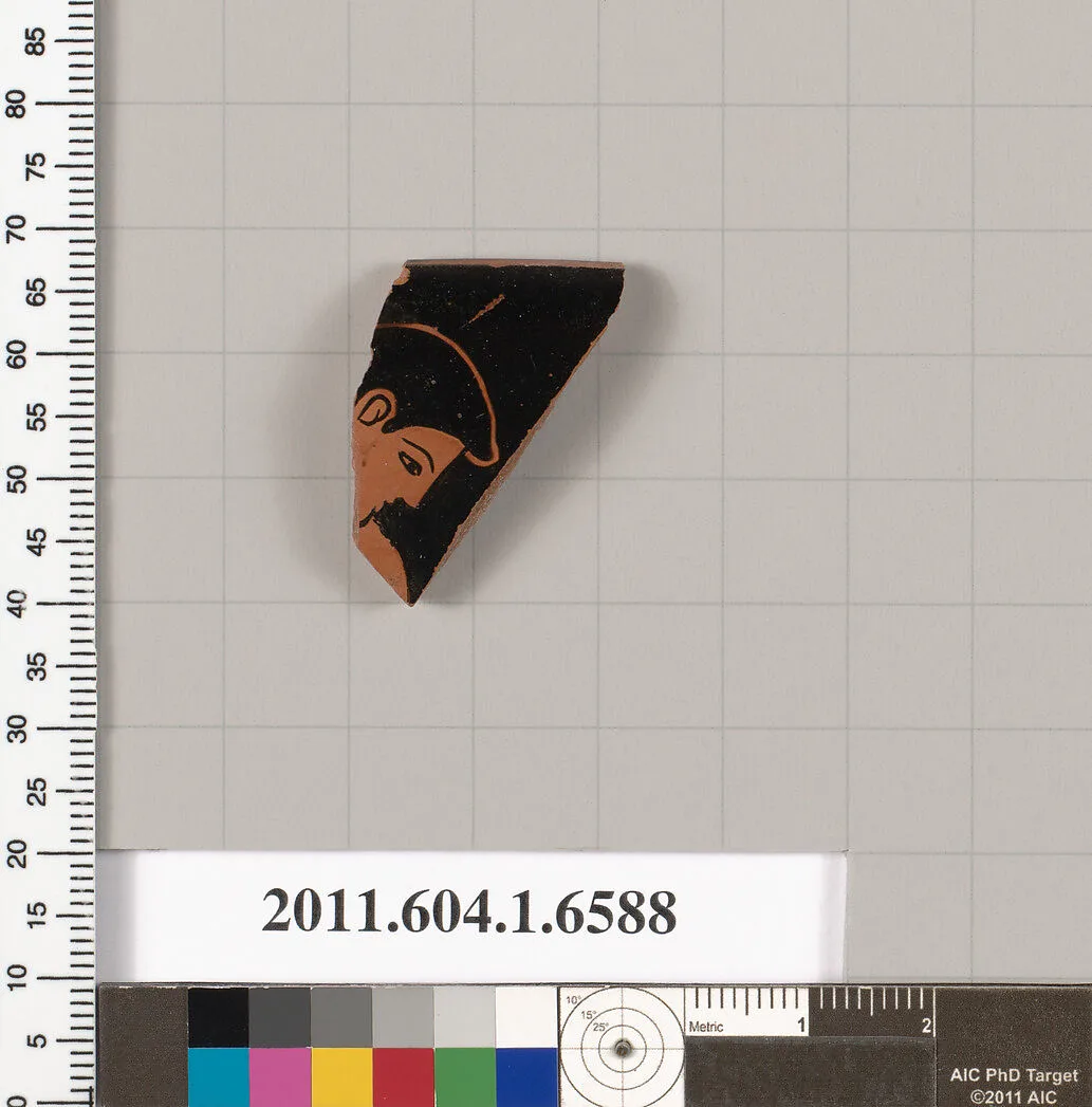 Terracotta rim fragment of a kylix (drinking cup) — Unknown