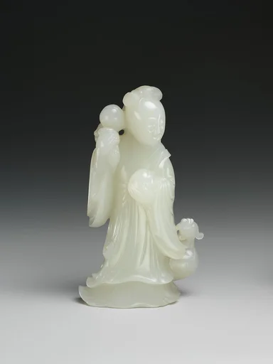 清 玉雕女仙祥禽|Fairy with a mythical bird