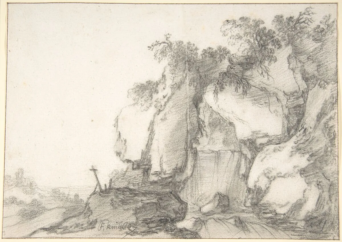 Rocks Overgrown with Bushes — Francois van Knibbergen