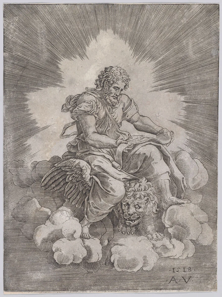 Saint Mark — Agostino Veneziano (Agostino dei Musi)|Giulio Romano