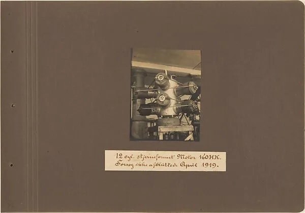 12 cyl. stjerneformet Motor 160HK. Forsog ikke aflluttede April 1919. — Jacob Christian Hansen Ellehammer|Vilhelm Ellehammer