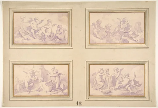 Designs featuring the allegories of the arts