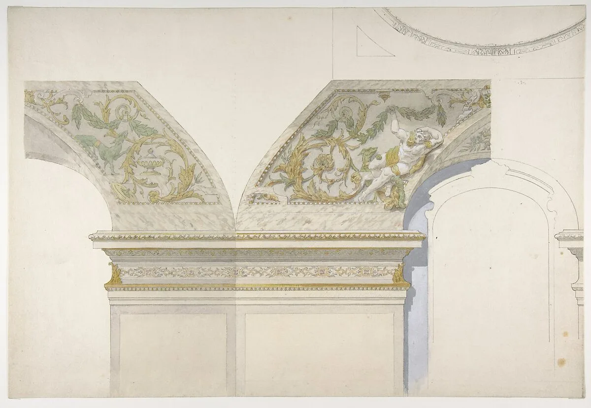 Design for Coving, Hotel de Trevise — Jules-Edmond-Charles Lachaise|Eugène-Pierre Gourdet