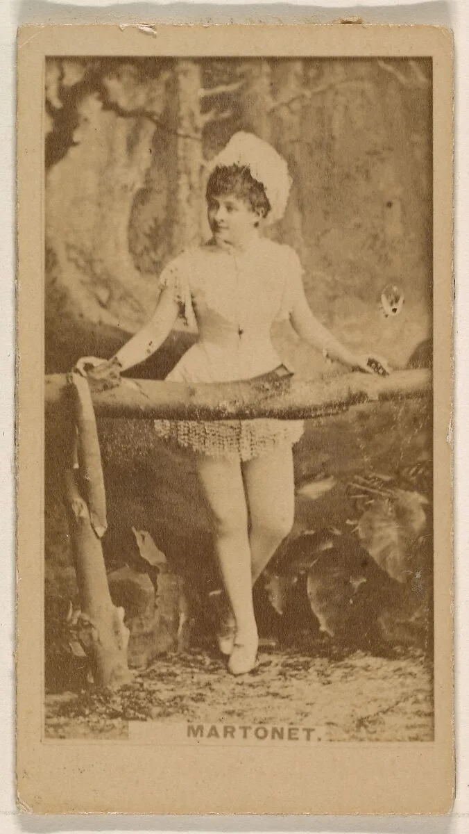 Miss Martonet, from the Actresses series (N245) issued by Kinney Brothers to promote Sweet Caporal Cigarettes — Kinney Brothers Tobacco Company