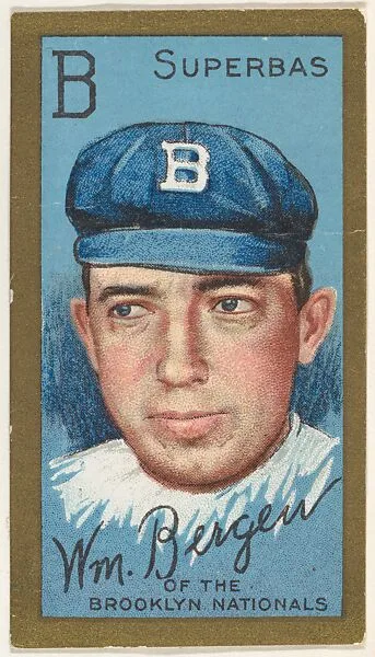 William Bergen, Brooklyn Superbas, National League, from the "Baseball Series" (Gold Borders) set (T205) issued by the American Tobacco Company — American Tobacco Company