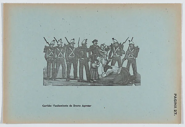 Page 27: the execution of Bruno Apresa, from '36 Grabados' (Mexico, 1943) — Arsacio Vanegas Arroyo|José Guadalupe Posada