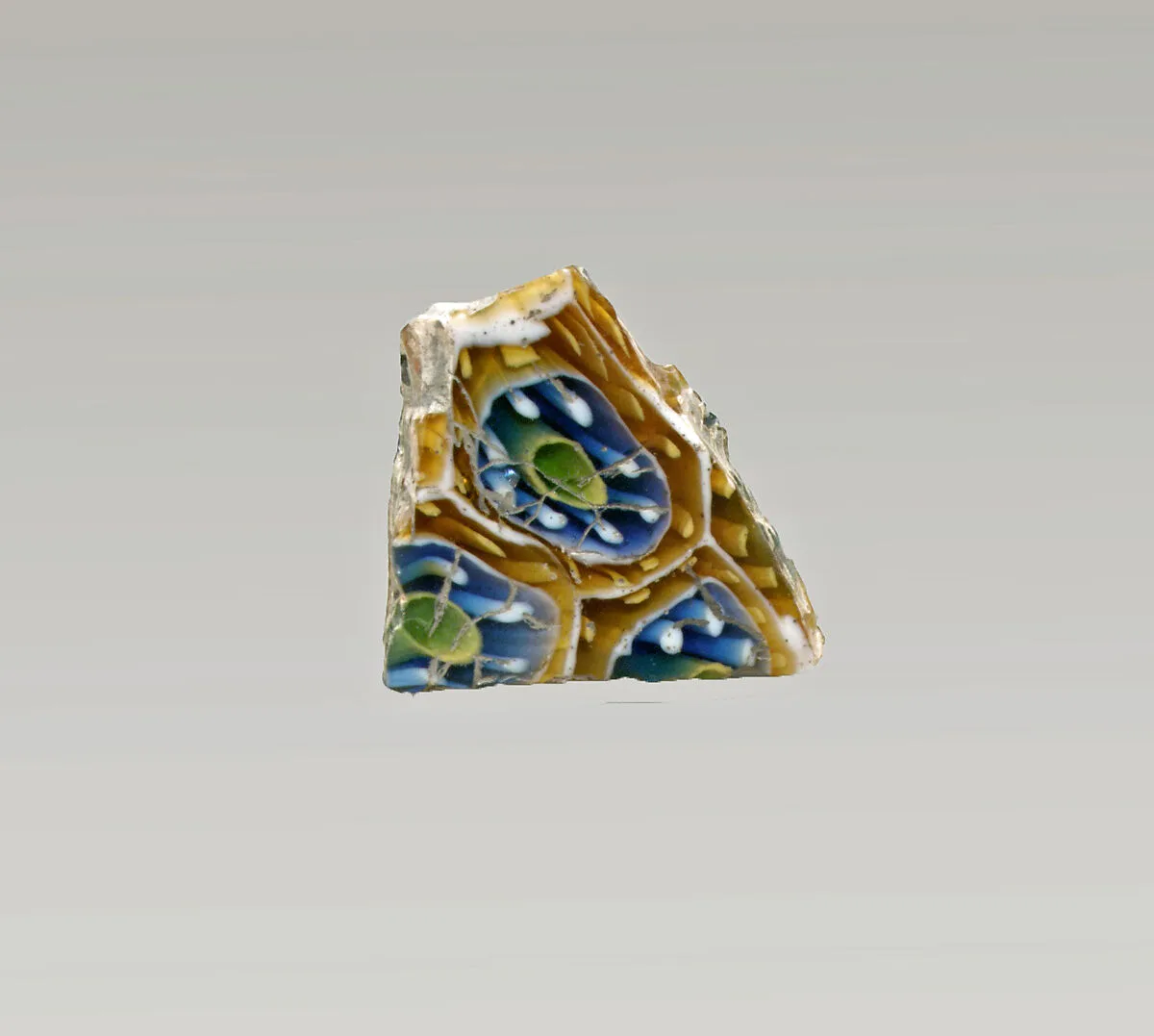 Glass mosaic ribbed bowl fragment — Unknown