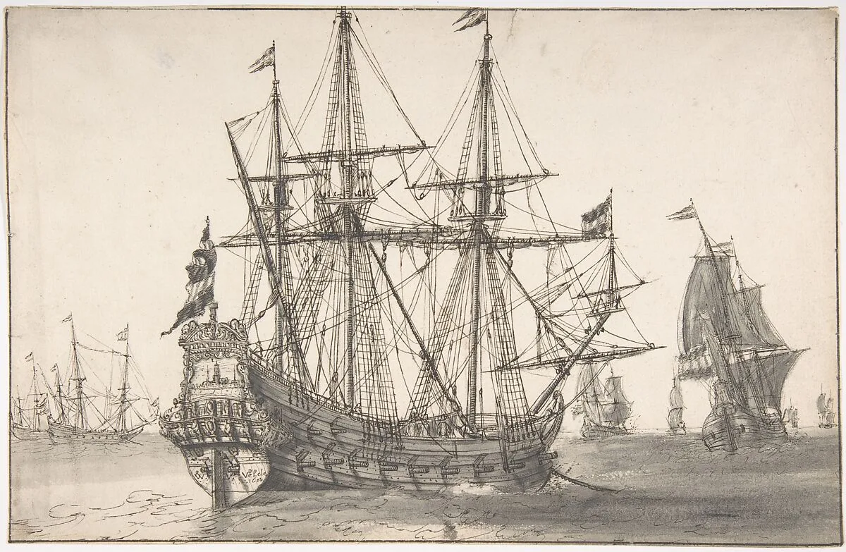 Dutch Men of War at Anchor — Willem van de Velde I