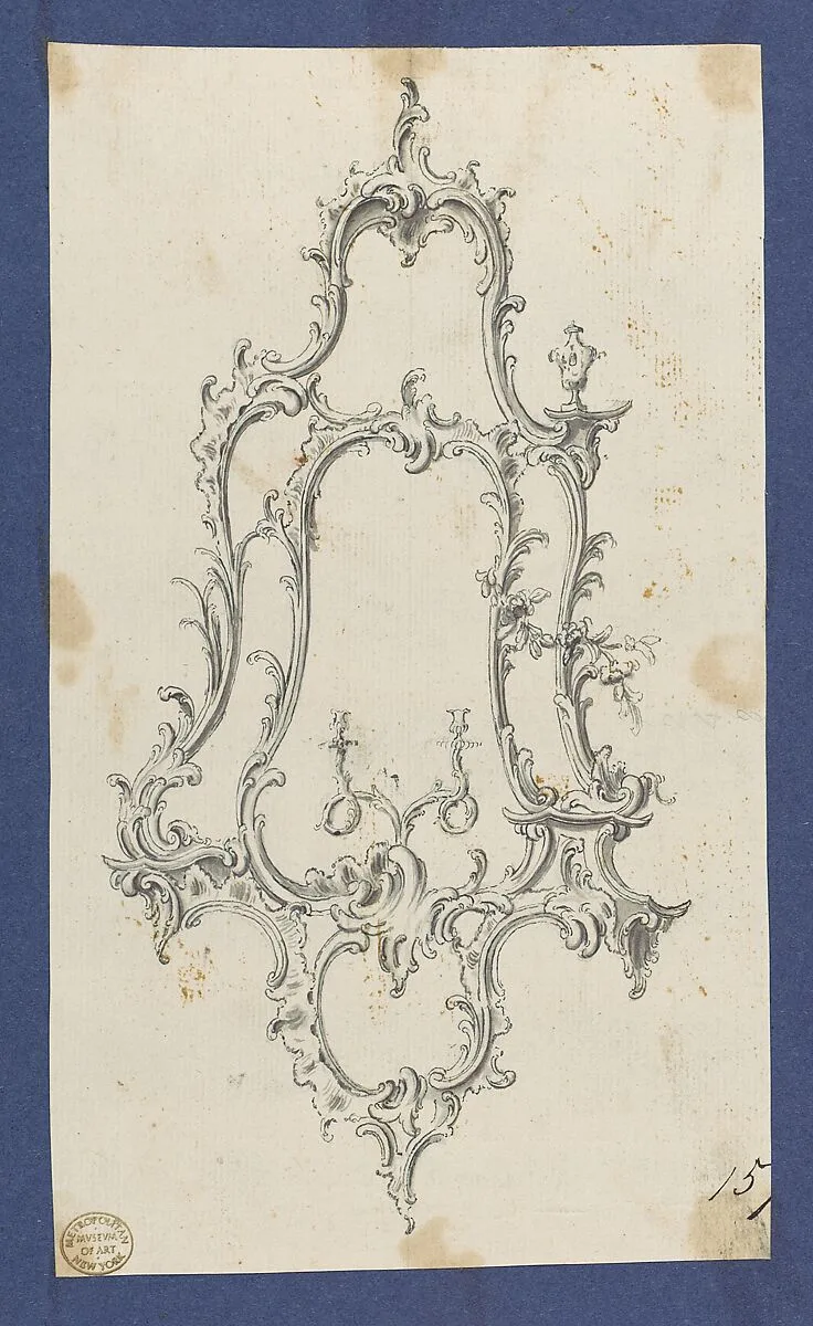 Mirror with Sconces, in Chippendale Drawings, Vol. I — Thomas Chippendale