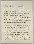 Documents concerning Parade: [Handwritten letter from Cocteau, undated (2)]
