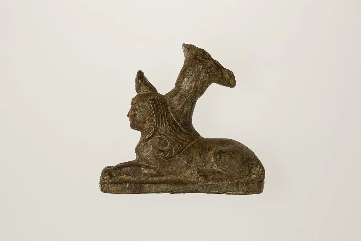 Sphinx-shaped foot of vessel — Unknown