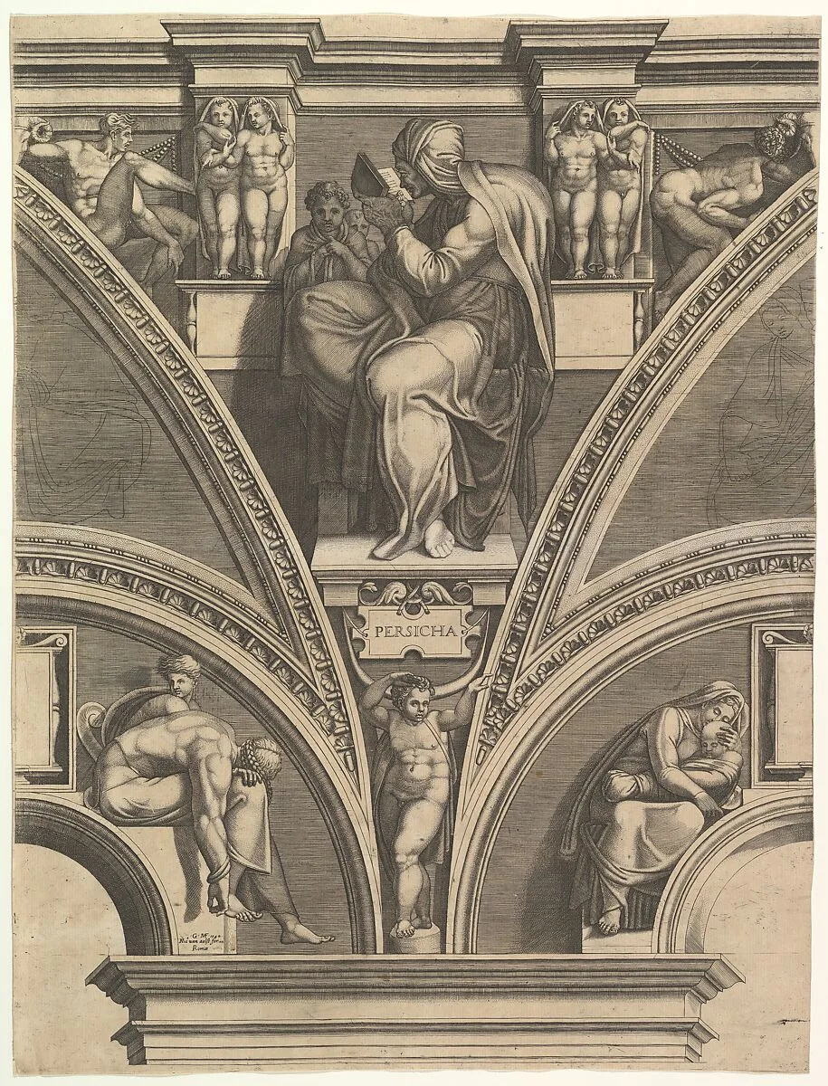 The Persian Sibyl, from "Prophets and Sibyls in the Sistine Chapel" — Giorgio Ghisi|Michelangelo Buonarroti|Nicolaus van Aelst