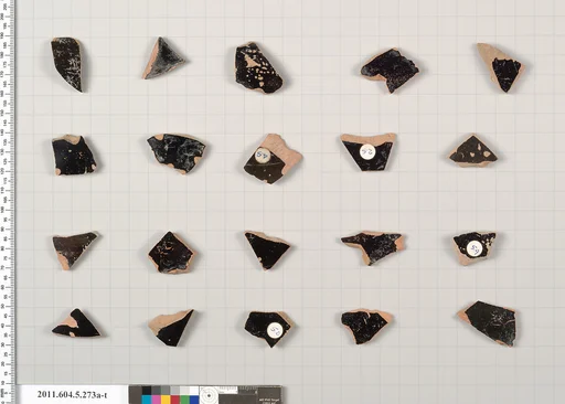 Terracotta fragments of kylikes (drinking cups)
