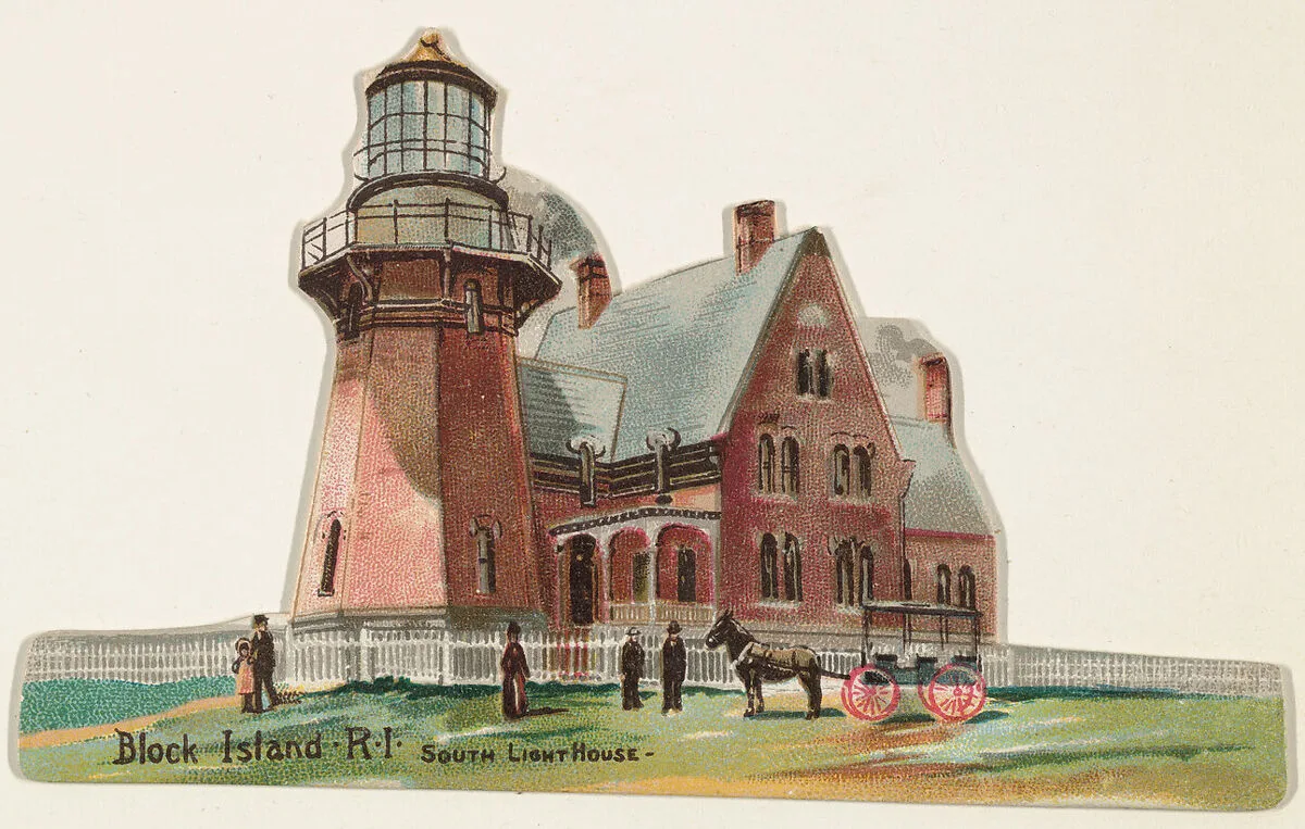 Block Island, Rhode Island, from the Lighthouses series (N119) issued by Duke Sons & Co. to promote Honest Long Cut Tobacco — The Giles Company|W. Duke, Sons & Co.